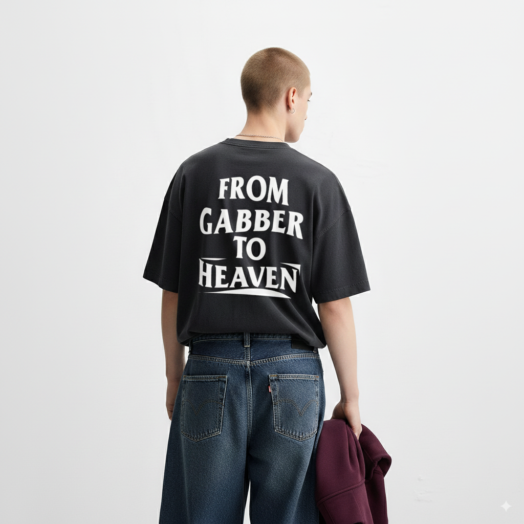 GABBER TO HEAVEN BASIC Maglietta Oversize Unisex